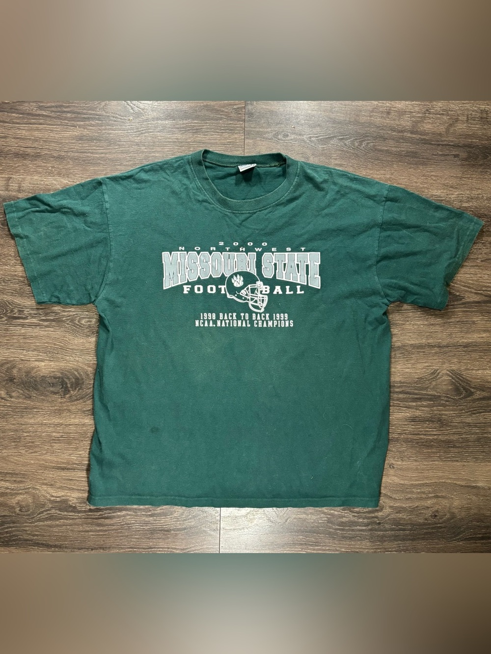 Vintage Missouri State Football Short Sleeve Crewneck T-Shirt Green Size XL